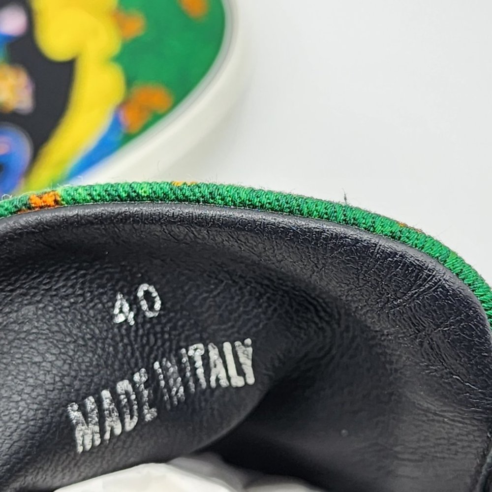 Versace Beverly Palm Print Canvas and Leather Sneakers - 40 - Picture 7 of 8